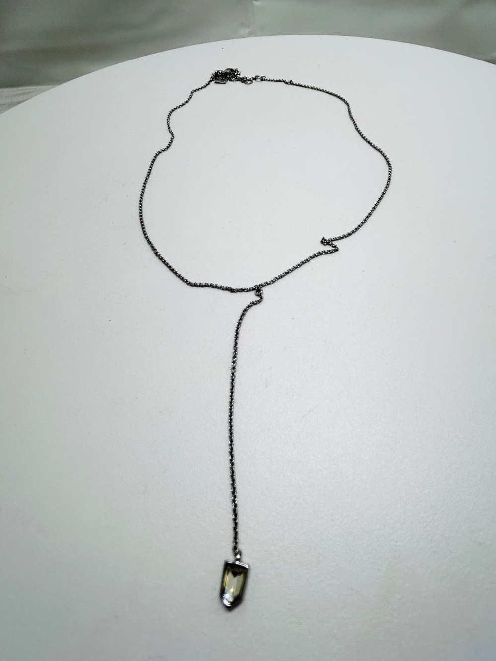 Banana Republic, Delicate Silver Drop Clear Crystal Necklace, Feminine